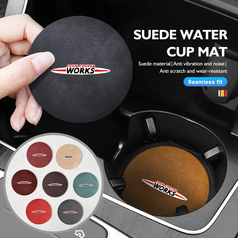 Car Anti Slip Mat Coaster Water Cup Slot Decorate Accessories For MINI R60 F56 R56 F54 F57 R70 JCW John Cooper Works cup holder coasters car non slip mat cup holder inserts car coaster pads