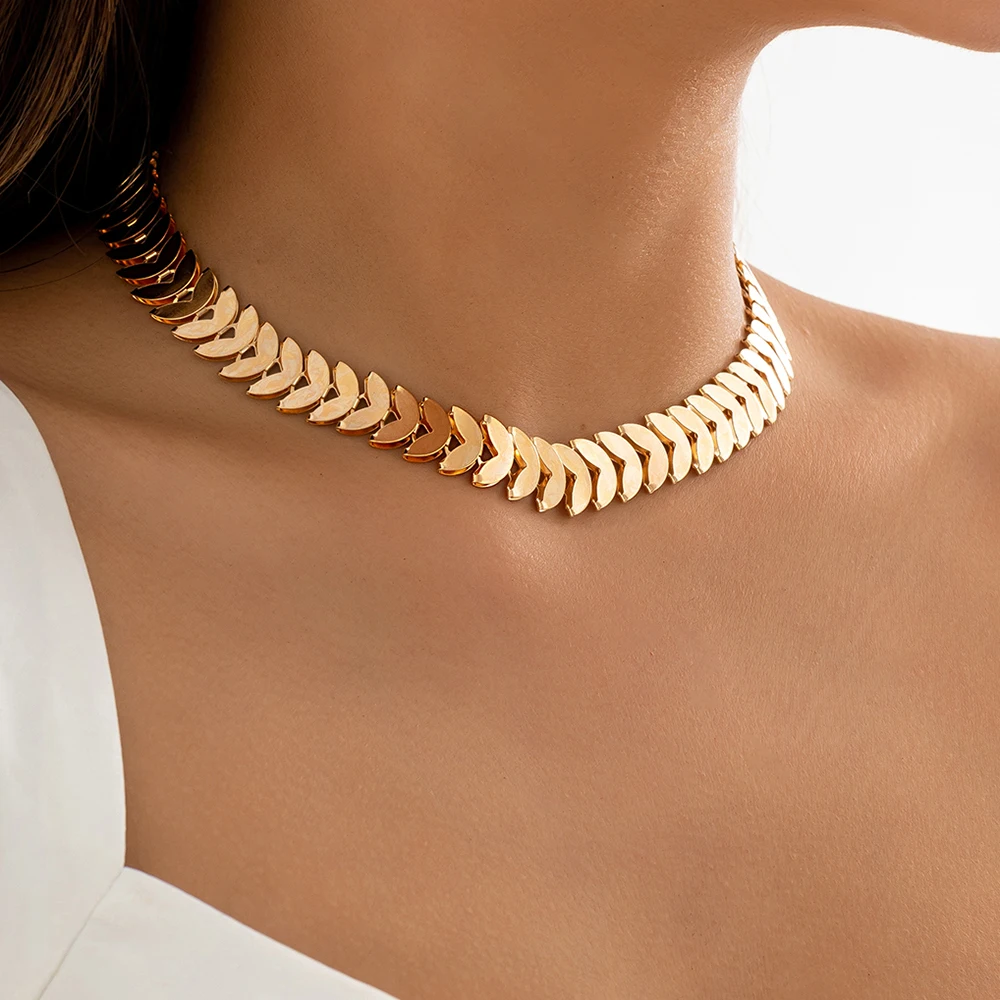 Multi-strand Necklaces: Layering Chain Choker With Charm, Chunky Punk Rock Jewelry For Women