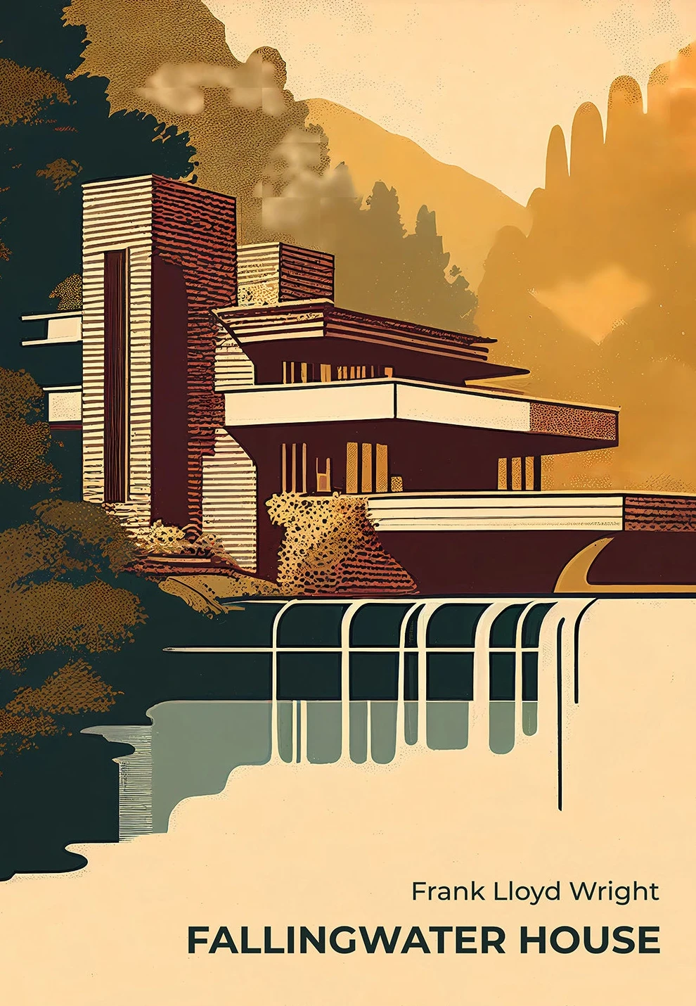 Minimalist Bauhaus Architecture Abstract Canvas Art