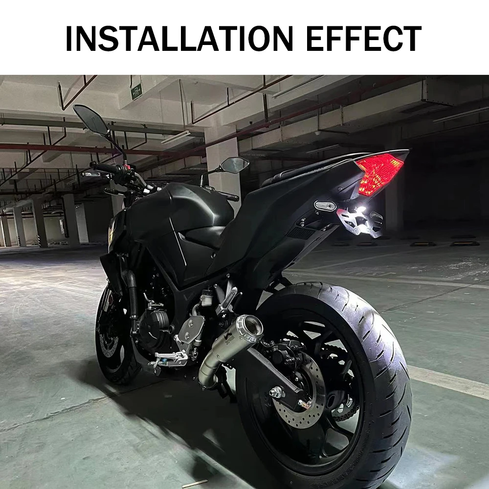 야마하 YZF R3 R25 MT25 MT03용 MT 03 R3 LED 라이트 번호판 홀더, 조절 가능한 펜더 제거기, MT03 오토바이 액세서리