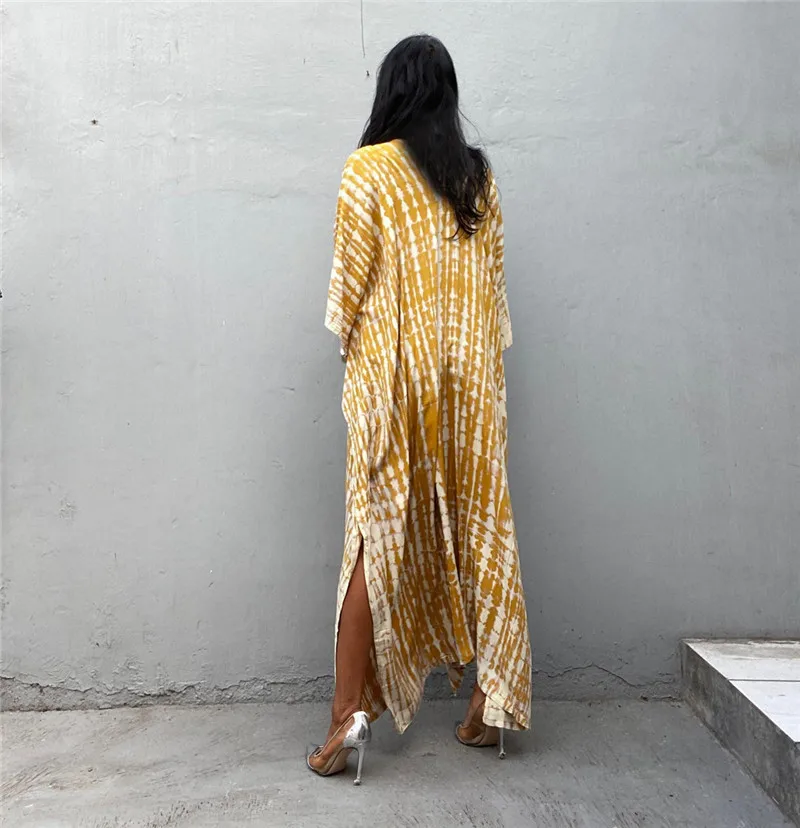 Fashion Casual Striped Print Long Dresses Women Bohemian V-neck Bat Sleeve Loose Slit Beach Dress Summer New Beachwear Vestidos 114 Fashion Casual Striped Print Long Dresses Women Bohemian V-neck Bat Sleeve Loose Slit Beach Dress Summer New Beachwear Vestidos