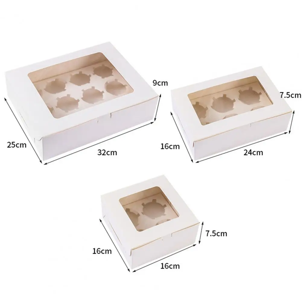 6 Pcs Cupcake Boxes Cupcake Containers With Window Cookie Boxes Treat Holiday Wedding Birthday Party Supplies