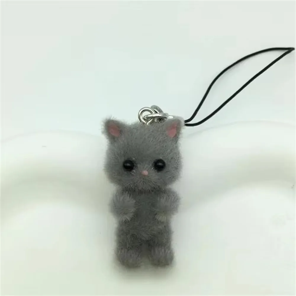 Resin Plush Cat Phone Ornament Purse Pendant