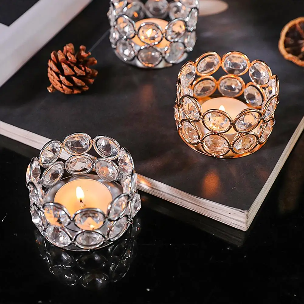 Nordic Style Crystal Glass Tealight Candle Holder Small Clear Candlestick Table Home Decorations For Wedding Festival Birthday - Image 3