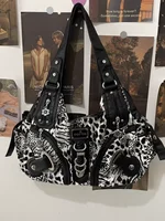 Marque de créateur rétro imprimé léopard fourre-tout grande capacité sous les bras épaule sacs à bandoulière pour les femmes 2