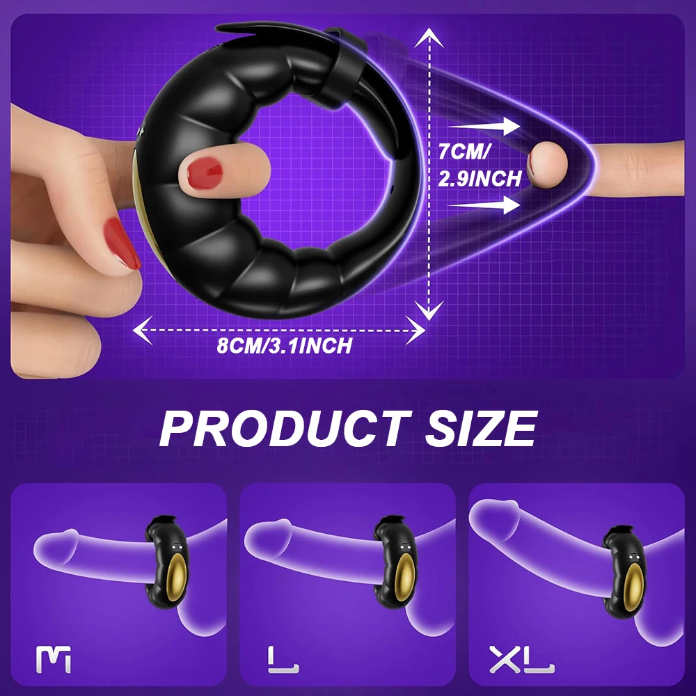 HeartCaptor Silicone Adjustable Vibrating Penis Ring for Couples - Details 2