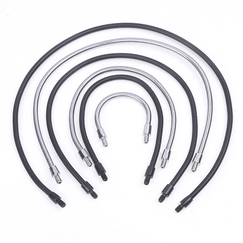 10/20/30/40cm LED Gooseneck M4 Black Flexible Snake Tube Silver Microphone Positioning Hose Two External Teeth 1pc