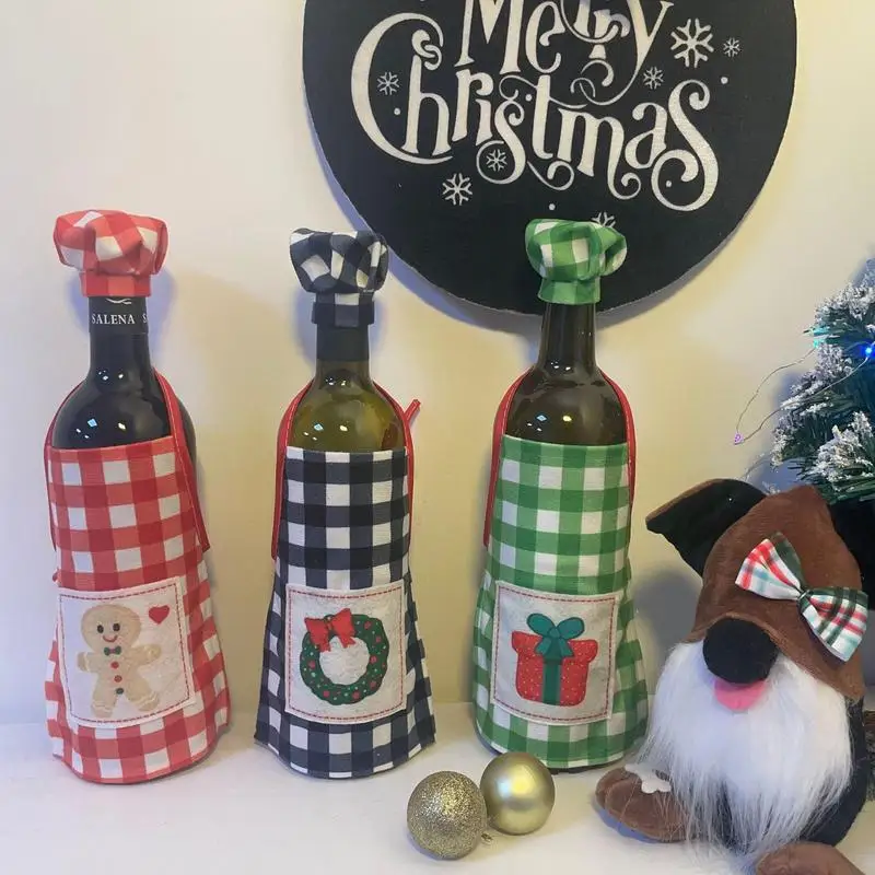 Christmas Wine Covers Cute Chef Wine Bottle Cover Decorations Christmas Supplies And Decorations For Birthdays Family Gatherings cute christmas animal stickers decorations party favors for water bottles scrapbook cards junk journals christmas stockings gift