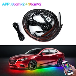 SEAMETAL Flexible LED Underglow Strip Light with Remote & App Control - RGB Neon Atmosphere Lamp (APP - 60X90)