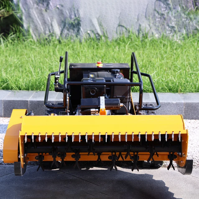 Customized All-Terrain Pulverizer Lawn Mower Self-Propelled Remote Control Intelligent Automatic Crawler Farm Engine For Grass 5