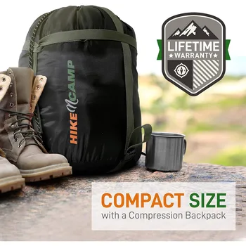 Backpacking Sleeping Bag Camping Gear - Double Adults/Teens w/ 2 Pillows Bag - Outdoor Lightweight Weather Proof Sleeping Bags 3