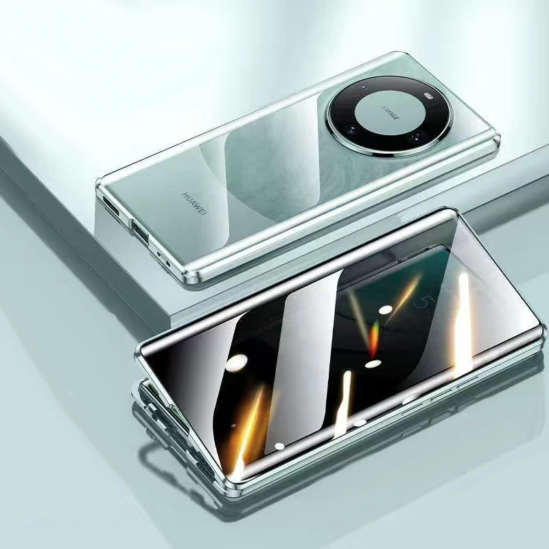 Double-Sided Glass Magnetic Phone Case with 360° Full Protection and Anti-Peeping Features
