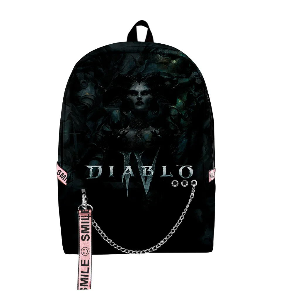 

Diablo IV Lilith Game 2023 New Zipper Rucksack Casual Style Harajuku Schoolbag Unique Travel Bag