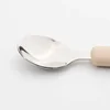Baby Silicone Handle Stainless Steel Spoon Fork Knife Sets Toddler Safe Tableware Kids Easy Feeding Tools Training Dinnerware 6