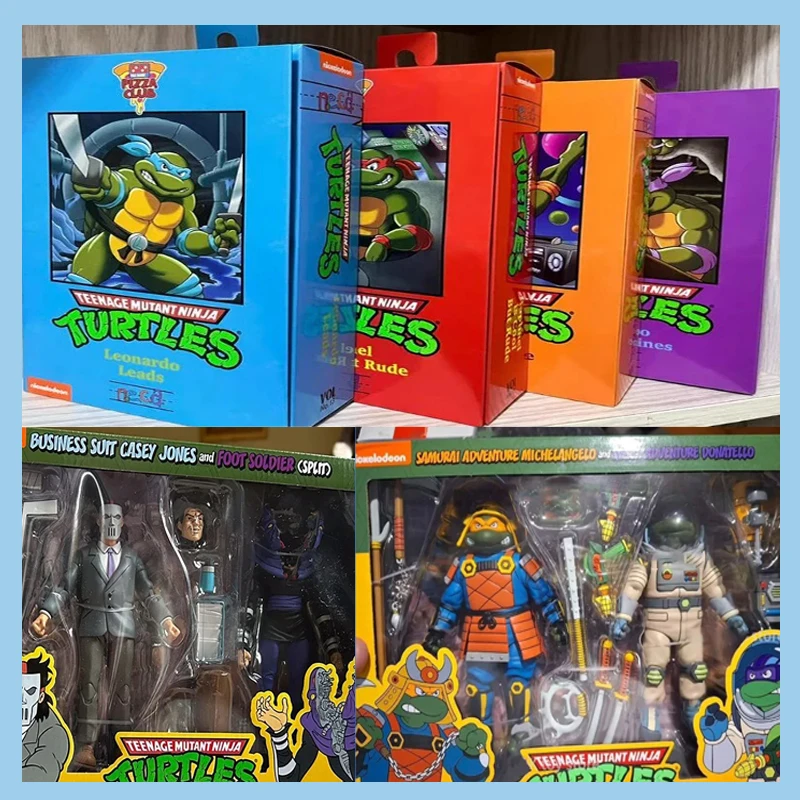 Originale Neca Business Suit Teddy Jones E Foot Soudier Turtles Figure Anime Figurine Action Figure Collection Model Gifts