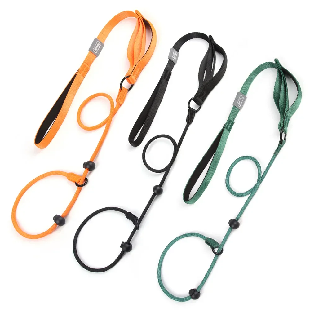 Dog Leash Dog Collar Nylon Slip Lead Dog Slip Leash and Collar Dog Training Leash With Double Handle Heavy Duty Lead No Pull Puppy Walking