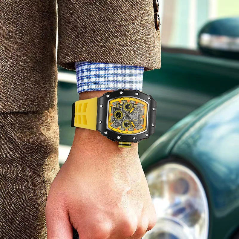 Luxury Men’s Quartz Wristwatch Hollow Design Trend None Machine Automatic Quartz Hollow Luminous Waterproof Men's Watch for Man