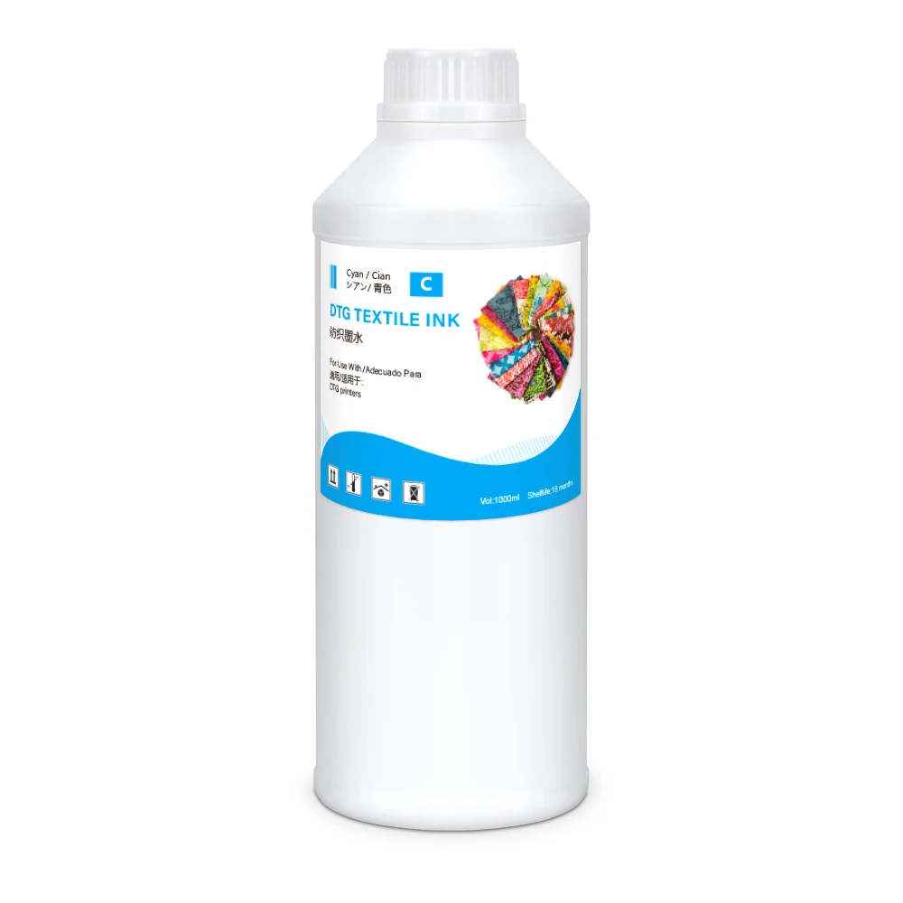Winnerjet 1000ml DTG ink Textile straight ink jet for Epson DX5 DX7 R330 1390 1400 R1900 R2000 printer