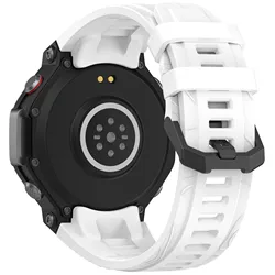 Enhanced Silicone Sports Watch Strap - Replacement Wristband Bracelet for All - Around Wear and Versatility (White)
