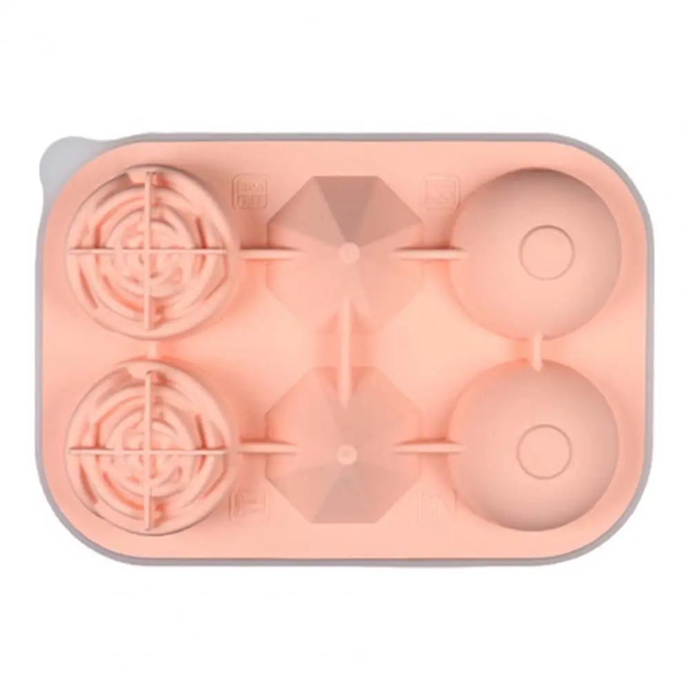 

Water Outlet Ice Mold Food-grade Silicone Ice Ball Mould Combo 6 Compartment Tray with Easy Release Funnel Whiskey Rose Ice