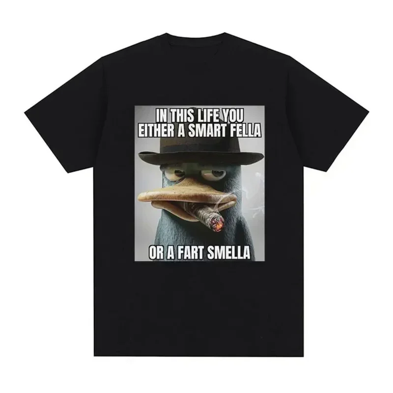 

Men's Women's Fashion Oversized T Shirts Perry Youre Either A Smart Fella or A Smella Funny Graphic T-shirt