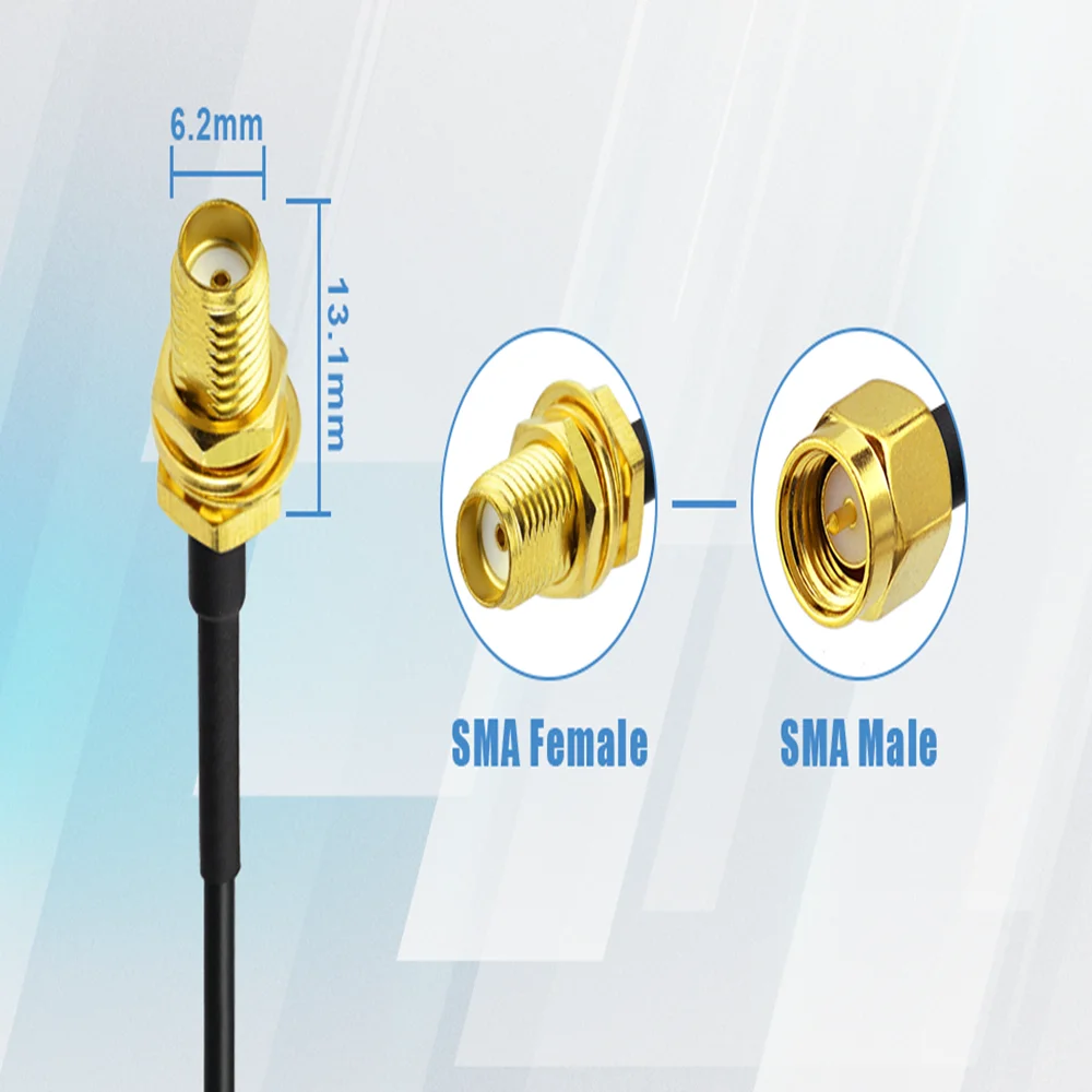 Superbat SMA Female Bulkhead to TS-9 Male Right Angle RG174 10cm RF Coaxial Pigtail Cable for Electronic Components Market