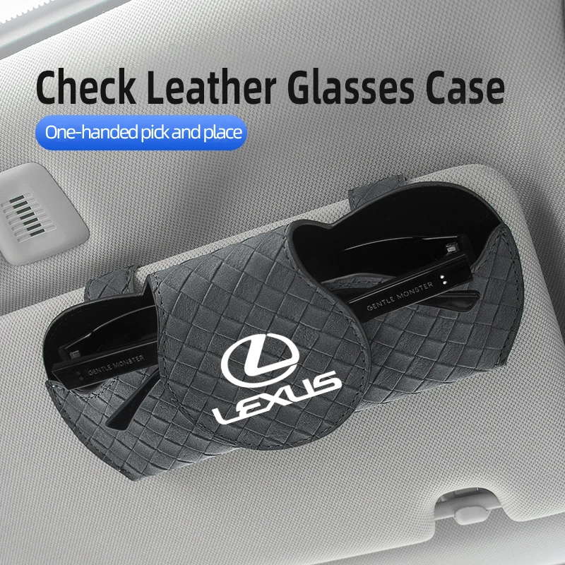 Car Glasses Clip Sun Visor Sunglasses Protect Storage Case Holder For