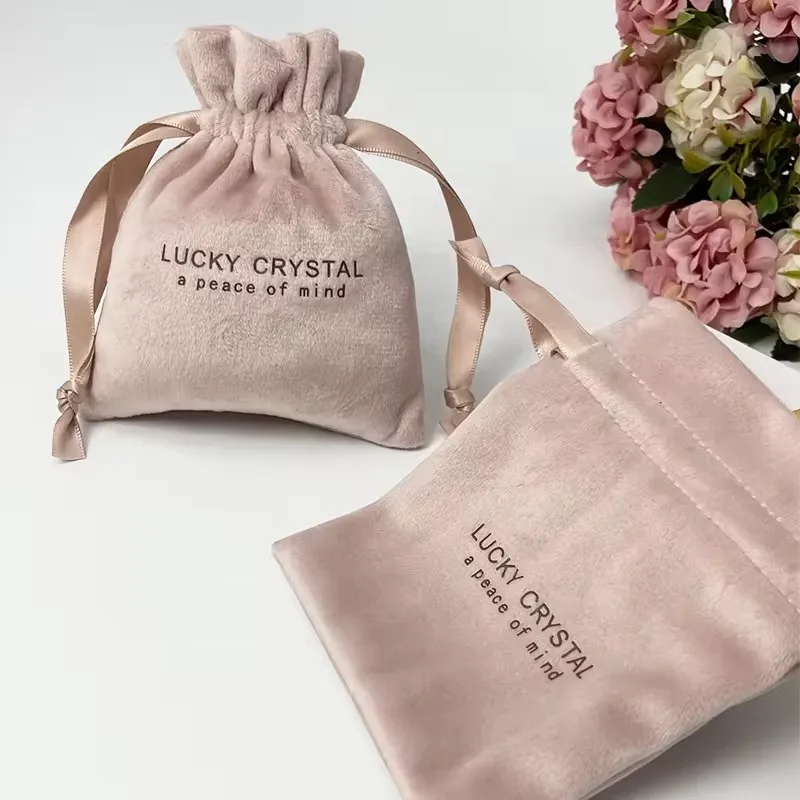 Custom logo printing drawstring pouch small custom jewelry gift velvet bag Jewelry Ring Packaging Bags Wedding Party Favors Bag 3 S9506344c00314117bb346004a538807bn
