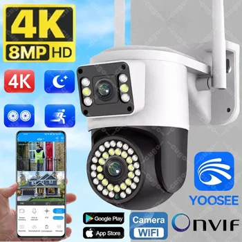 4K 8MP WiFi Surveillance Camera 10X Digital Zoom PTZ IP Camera ONVIF Dual Lens Human Detect Night vision Outdoor Security Yoosee 1