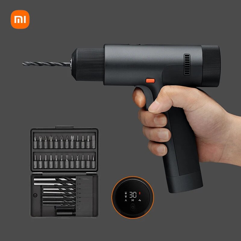  Xiaomi Mijia Brushless Smart Household Electric Drill Set 24 Steel Bit Multifunction Rechargeable 2000mAh 3 Modes Screwdriver 