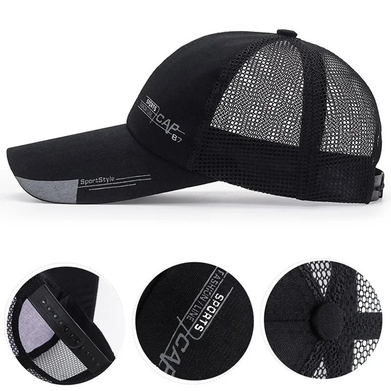 Adjustable Belts Snapback Hat Unisex Sports Tennis Caps Outdoor Hiking Climbing Baseball Cap Breathable Mesh Summer Golf Hats baseball caps sports sun hats golf caps