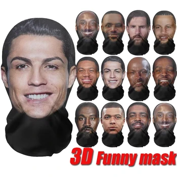 Nuovo 3D Stampato Divertente Maschera Maglia Elastica Travestimento Maschera a pieno facciale per Uomo Donna Cosplay Copricapi Hip Hop Moda Cappuccio Cappello Copricapo