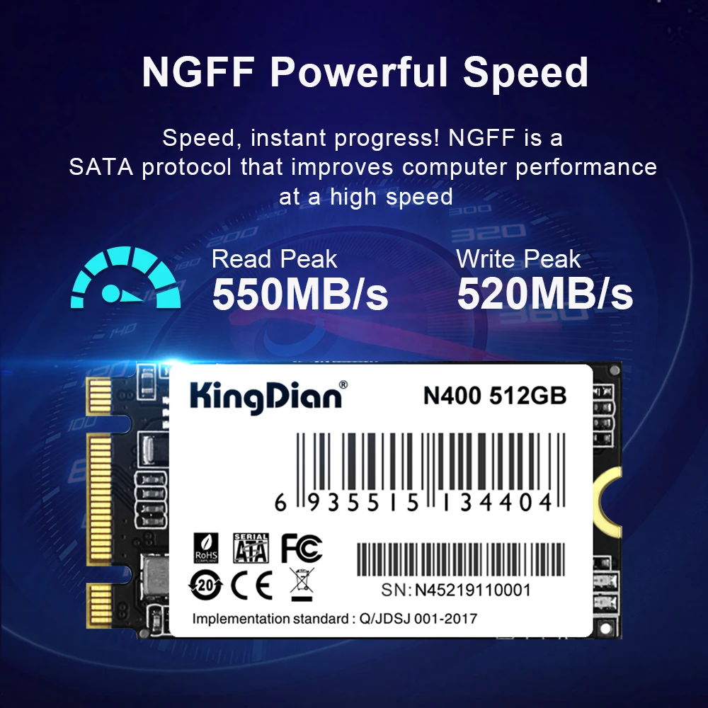 ũž  KingDian ָ Ʈ ̺ HDD ϵ ũ, M.2 NGFF 2242 SSD, 128GB, 256GB, 512GB, 1TB, 2TB
