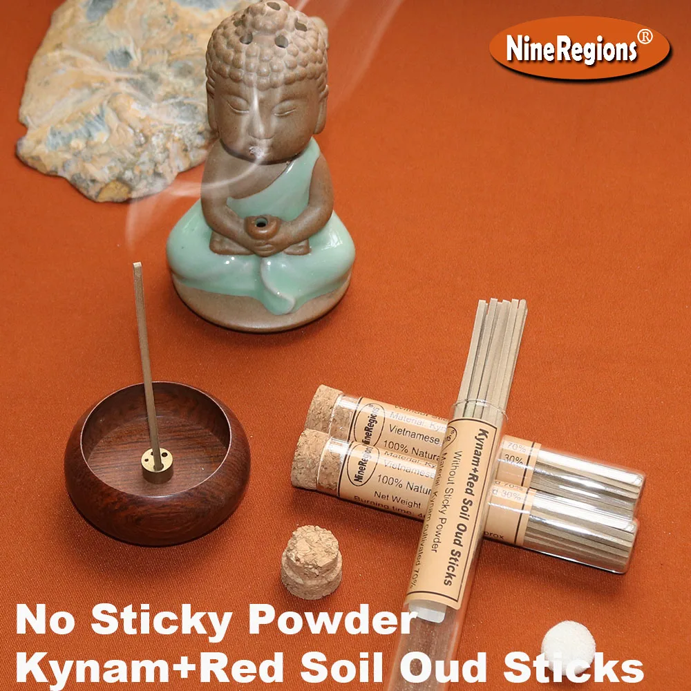10 г Kynam + вьетнамская почва Oudh дерево, благовония Sticks, без липкого порошка, без запаха воды, прочная ароматическая стеклянная упаковка