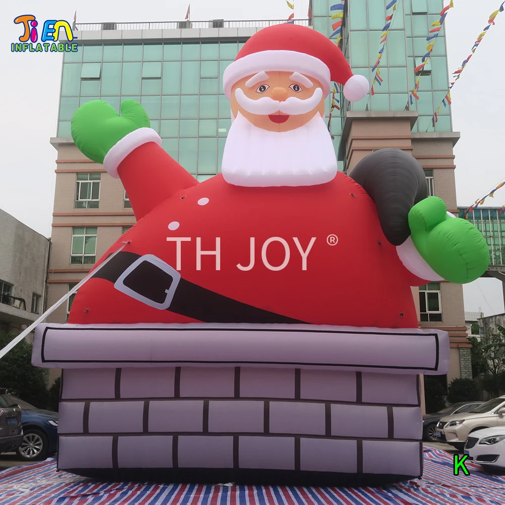 

giant 6m/8m/10m high inflatable santa claus on chimney Xmas old man outdoor advertising Christmas santa claus