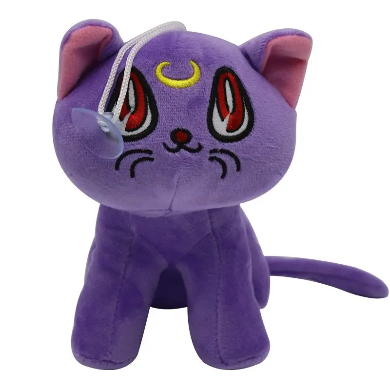 18cm Luna cat white black purple cat plush toy, birthday gifts for men and women, Christmas gifts, room decorations, car accesso meeting keyboard computer desks gaming black reading mobile computer desks study standing scrivania ufficio lavoro decorations