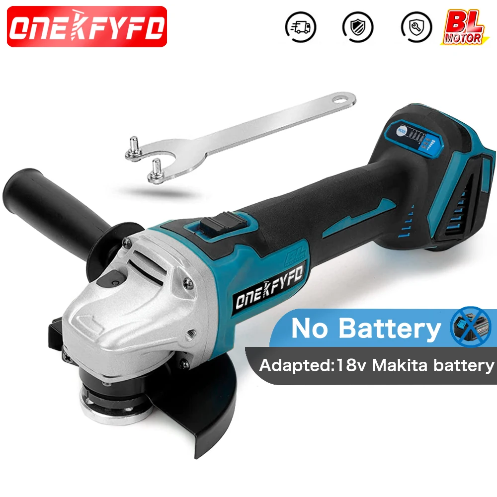 For Makita 18V 125mm Brushless Cordless Impact Angle Grinder DIY Power Tools Electric Polishing Grinding Machine No Battery hot sale cordless brushless hammer drill angle grinder impact wrench 4 in 1 set power tools combination kits