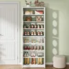 70-Inch Tall Shoe Cabinet with 4 Doors, 8-Tier Narrow Shoe Rack for Entryway, 24 Pairs Modern Tall Storage Cabinet 4