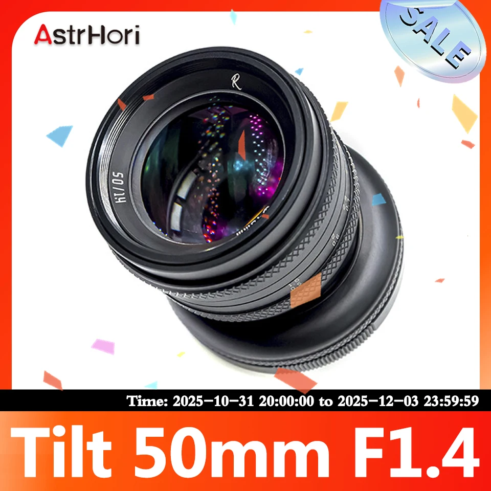 AstrHori 50mm F1.4 Tilt-Shift Full Frame Manual Focus Lens for