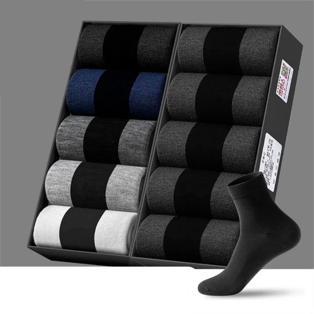 Calzini Caldi Da Uomo Invernali, Emooqi 5 Paia Uomo Calzini Di Comodi Cotone Casual Classici Traspiranti Termici Leggere Taglia 39 49 - Foto 8