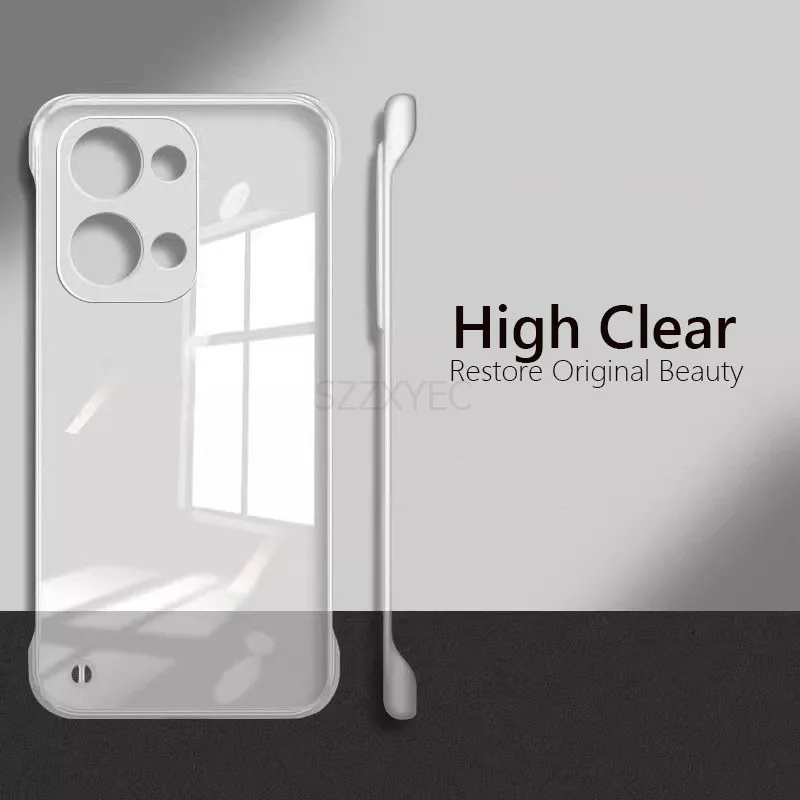 Frameless Clear Shockproof Hard Back Cover Case