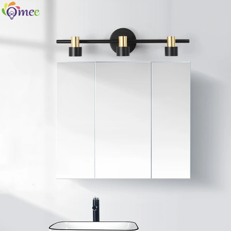 Modern LED Mirror Lamp Bathroom Mirrors Lights Vanity Lighting Black White Bedroom Lights Home Decor MR16 Led Lighting Lustre