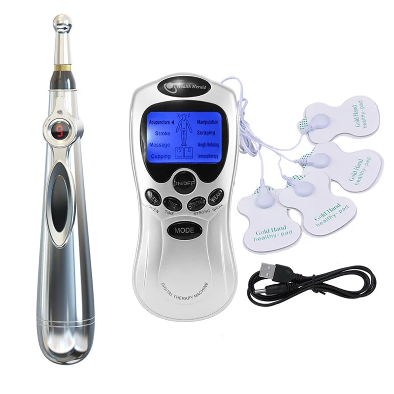 TENS Pulse Massager EMS Low Frequency Nerve Muscle Stimulator Physiotherapy Therapy Acupuncture Pen Body Massage Pen Health Care