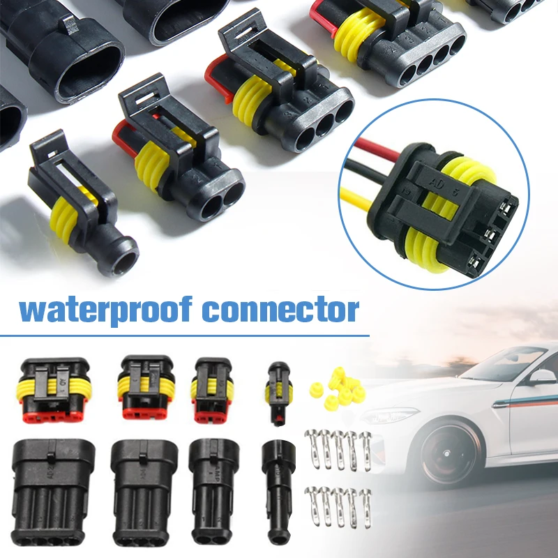 

1 2 3 4 5 6 Pin Sealed Waterproof Connectors Kit 1004pcs Vehicle RVs Boats Motorcycles Car Electrical Wire Socket Adapter Plug