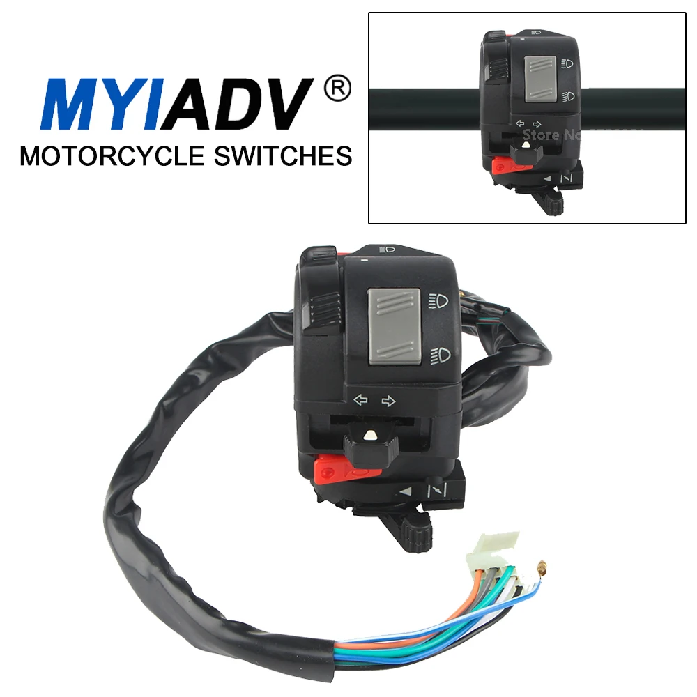 

7/8'' 22mm Handlebar Control Switch Button Motorcycle Headlight Turn Signal Light Switch Universal For YAMAHA RXK125 For HONDA