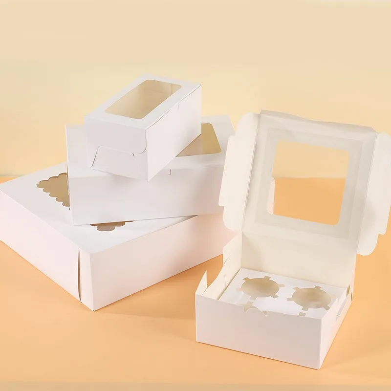 10PCS Cupcake Boxes with 2/4 Holes, Clear Window Cake Holder, Perfect for Wedding, Birt... - SKU CWCH2103 - UGI Packaging