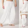 Men's Harem Pants Solid Color Yoga Pants Morning Exercise Tai Chi Pants Casual Wide Leg Pants Long Pants Harem Pants Male Slacks 2