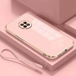 Luxury Square Plating ShockProof Soft TPU Silicone Back Cover for Huawei Nova Y9a (Gs6D pink)
