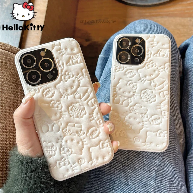 New Hello Kitty Cute Case Phone Cases For iPhone 15 14 13 12 11 Pro Max  Mini XR XS MAX 8 X 7 SE 2022 Cartoon Leather Cover 