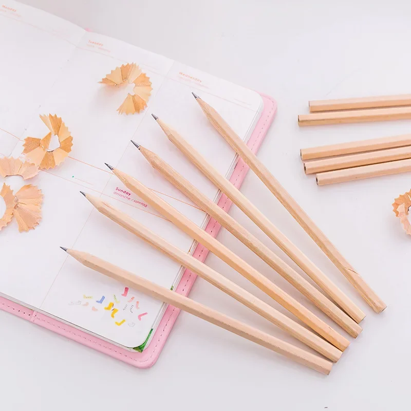 Eco-friendly Natural Wood Black HB Pencils - Non-toxic Stationery for Sketching and Writing